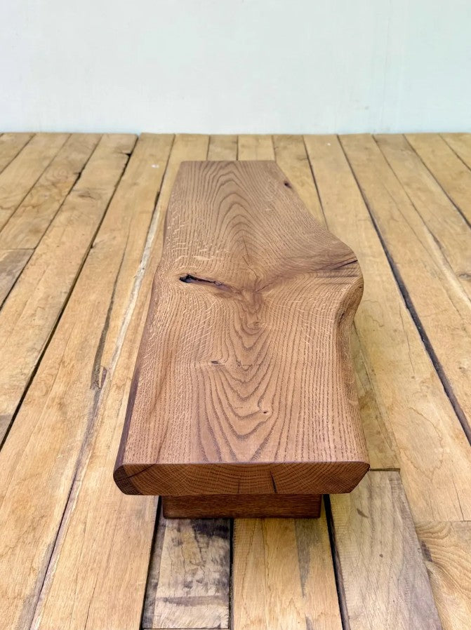 Rooted Presence Live Edge Oak Tea Bench | Japanese Low Table