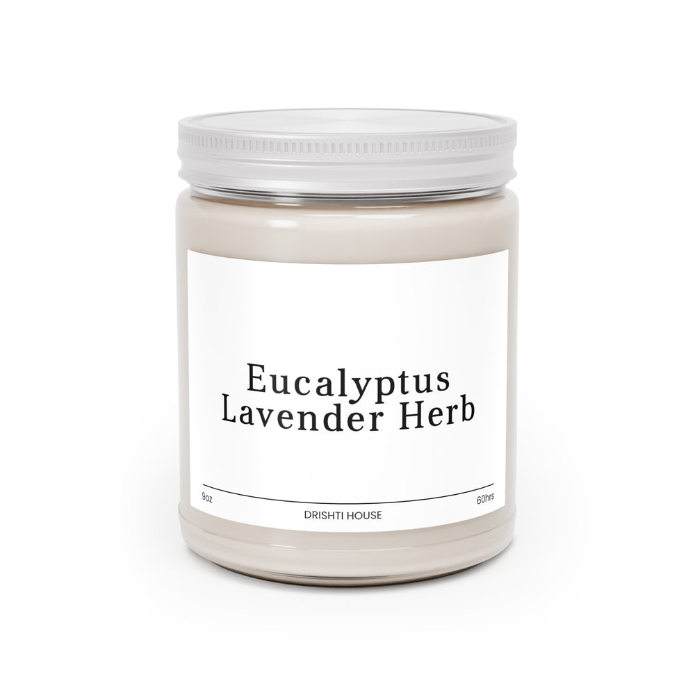 9oz Natural Scented Candles - Eucalyptus Lavender Herb Scent