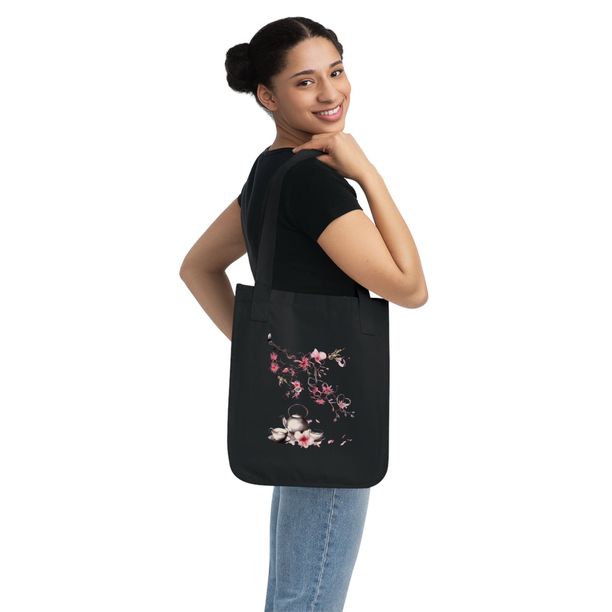 Cherry Blossom Dreams Organic Cotton Canvas Tote Bag