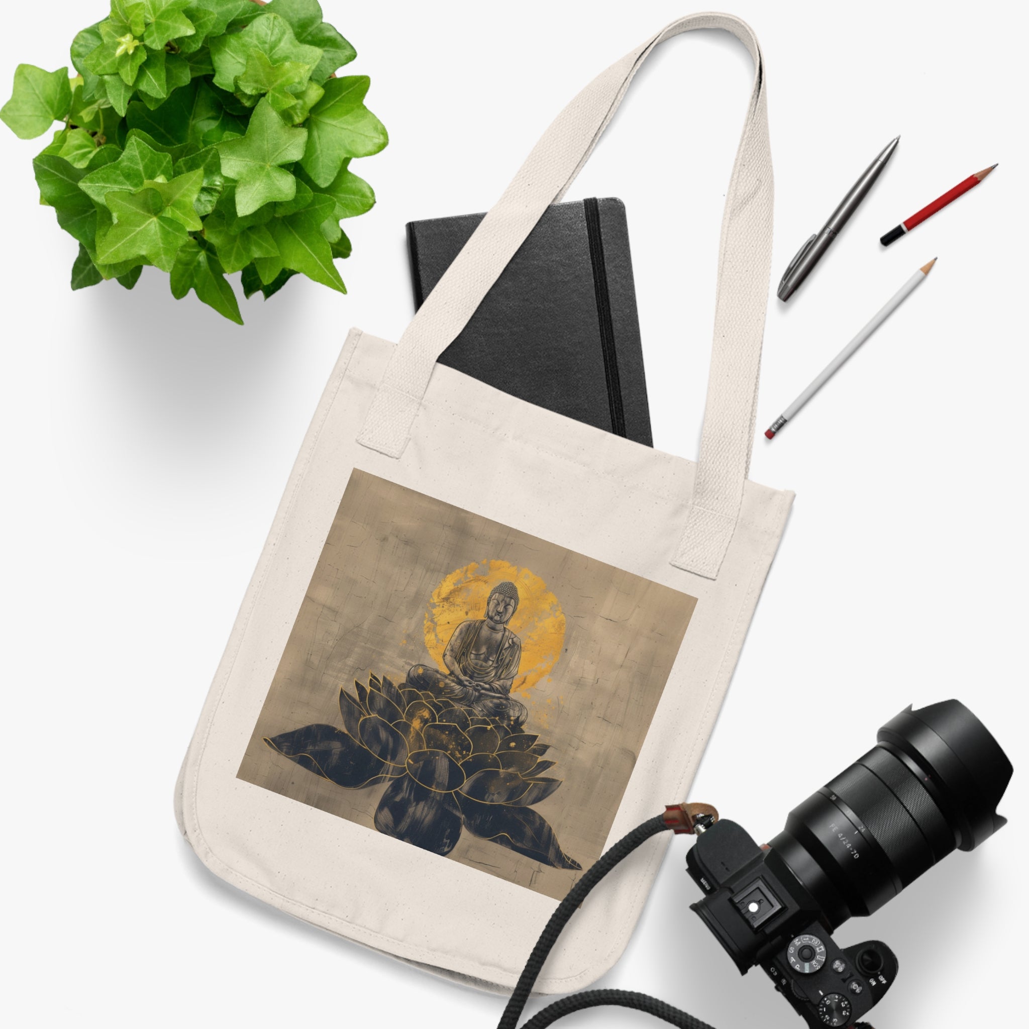 Awakened Lotus Organic Cotton Canvas Tote Bag