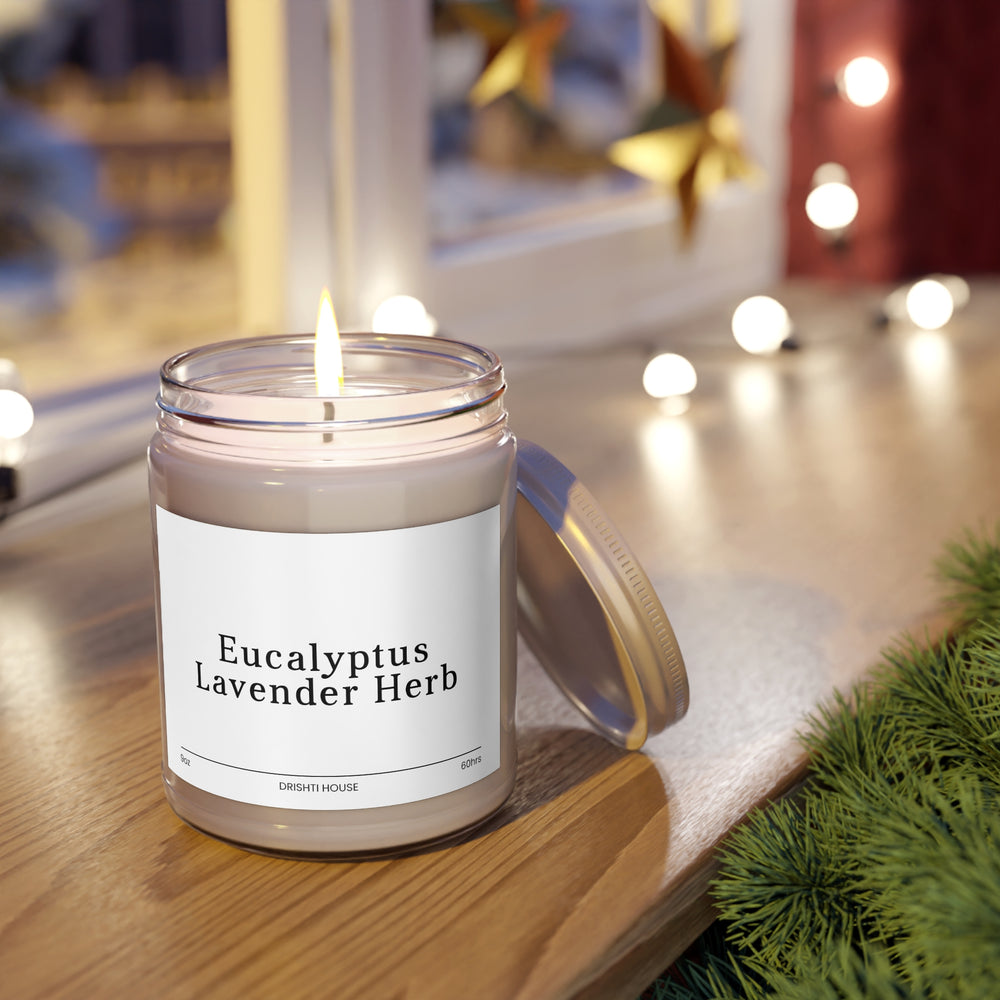 9oz Natural Scented Candles - Eucalyptus Lavender Herb Scent