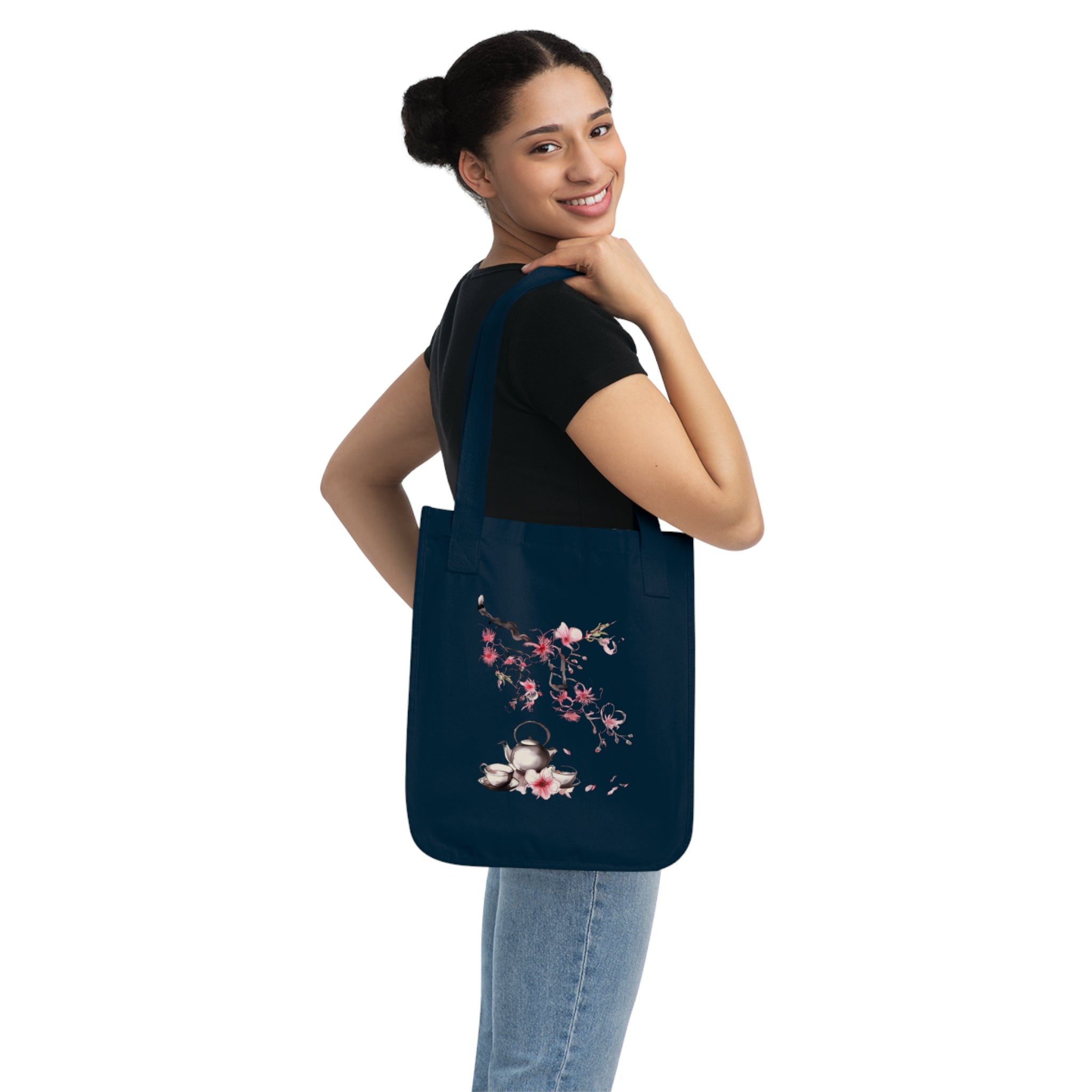 Cherry Blossom Dreams Organic Cotton Canvas Tote Bag